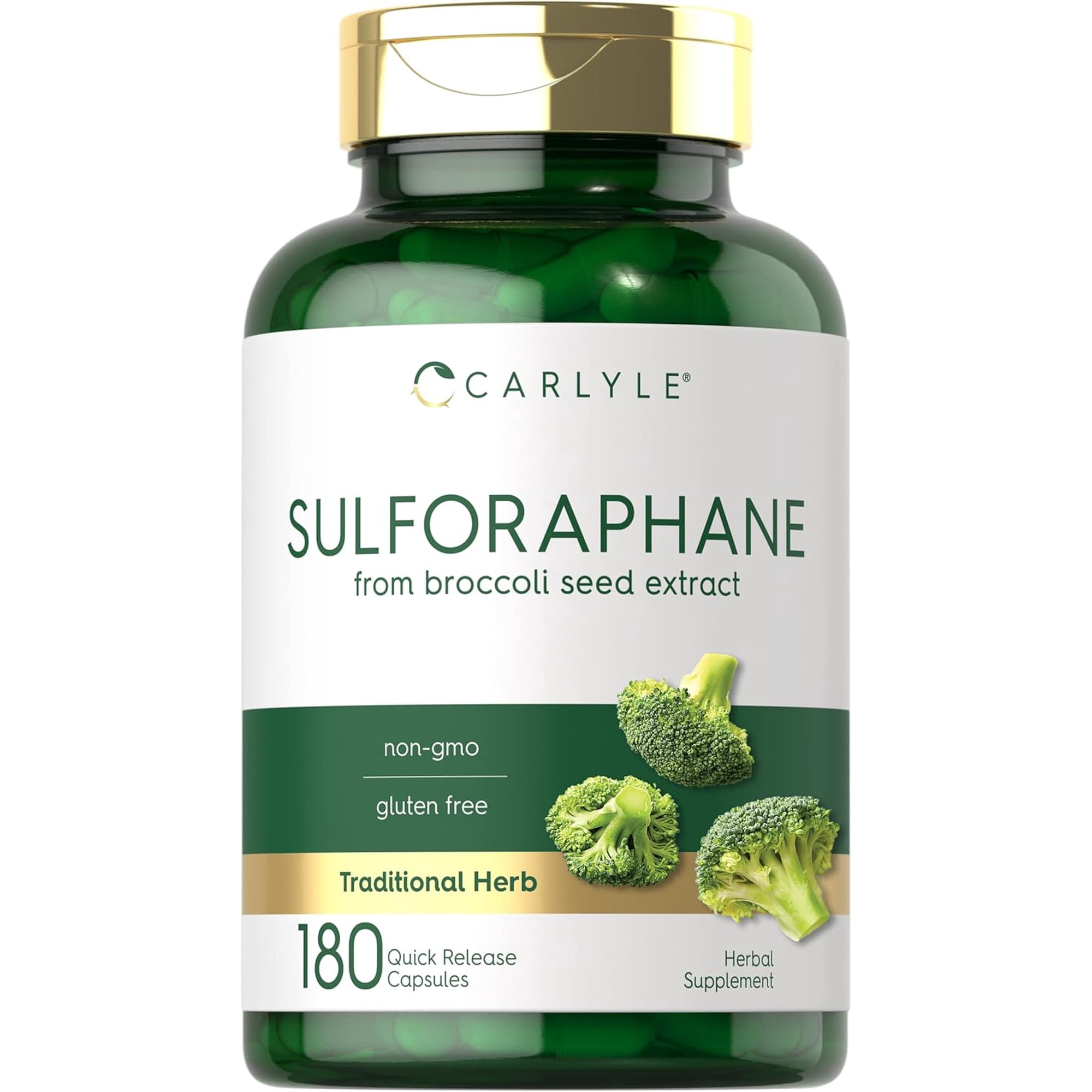 Sulforaphane 400mcg | 180 Capsules for Men and Women | Broccoli Seed Extract | by Carlyle