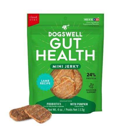 DOGSWELL Gut HealthUMRT Mini Jerky Functional Dog Treats  Lamb 4 oz. Bag