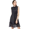 thumbnail image 4 of INSPIRE CHIC Women's Metallic Dots Print Sleeveless Ruffle Cocktail Dress, 4 of 6