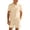 Khaki, variant on JUUYY Men's 2 Piece Casual Sets Solid Textured Short Sleeve Button Up Collared Shirts and Drawstring Shorts Set Summer Outfits Khaki XL
