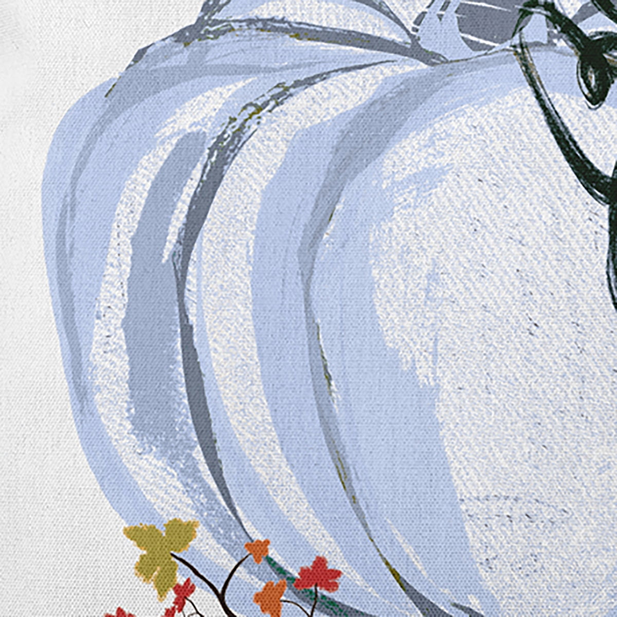 16" x 16" Simply Daisy Pumpkin Love Polyester Accent Pillow, Misty Blue Qty 1