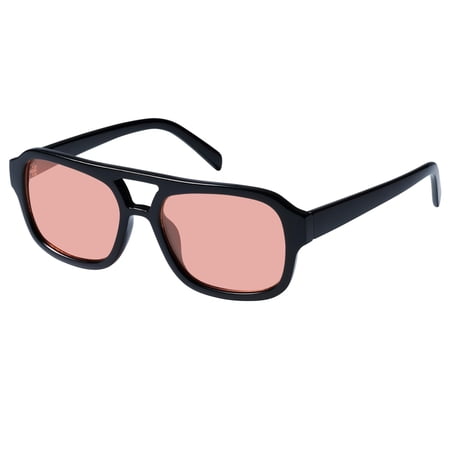 Retro 70s Aviator Square Sunglasses for Women Trendy Vintage Cute rectangle Green Frame Grey Lens