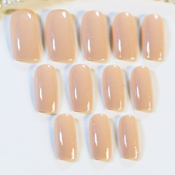 24pcs Incarnadine Pink False Nails Tips Pre-Designed Acrylic Fake Nail Z157