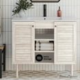 thumbnail image 2 of Bron 36" Freestanding Bathroom Vanity in White Oak with Sink Top, 2 of 11