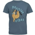 thumbnail image 1 of Old Glory Mens Sloth Positive Good Vibes Short Sleeve Graphic T Shirt, 1 of 6