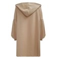 thumbnail image 5 of IROINNID Cardigan for Women Open Front Reduced Solid Color Hood Solid Color Lantern Sleeve Sleeve Cardigan with Pocket,Khaki, 5 of 5