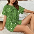 thumbnail image 4 of Fuzoiu Kiwi Fruit Print Women's Short-Sleeved Pajama Set,Lounge Sleepwear Set,Womens Pajama Sets 2 Piece,Button-Up Top and Shorts with Pockets-Small, 4 of 7
