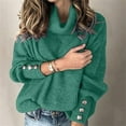 thumbnail image 6 of UFOUND Stylish Sweaters Fashion Women Bow Collar Solid Color Buttons Long Sleeve Knitted Casual Warm Top Classic Dailywear Unique Winter Sweater, 6 of 6