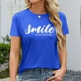 thumbnail image 6 of Fashion Clothing Ladies V NeckPrinted Short Sleeve T Shirt Casual Style Summer Top Active Shirt Women Womens 3/ 4 Sleeve Tee Shirts Insulated Thermal Shirts Women Ling Woman Lace Top Womens C Blue 3XL, 6 of 6