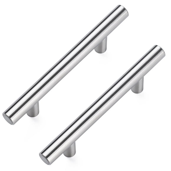 Cabinet Pulls Aegero de 7,5 cm, níquel cepillado, 7,6 cm, agujero central