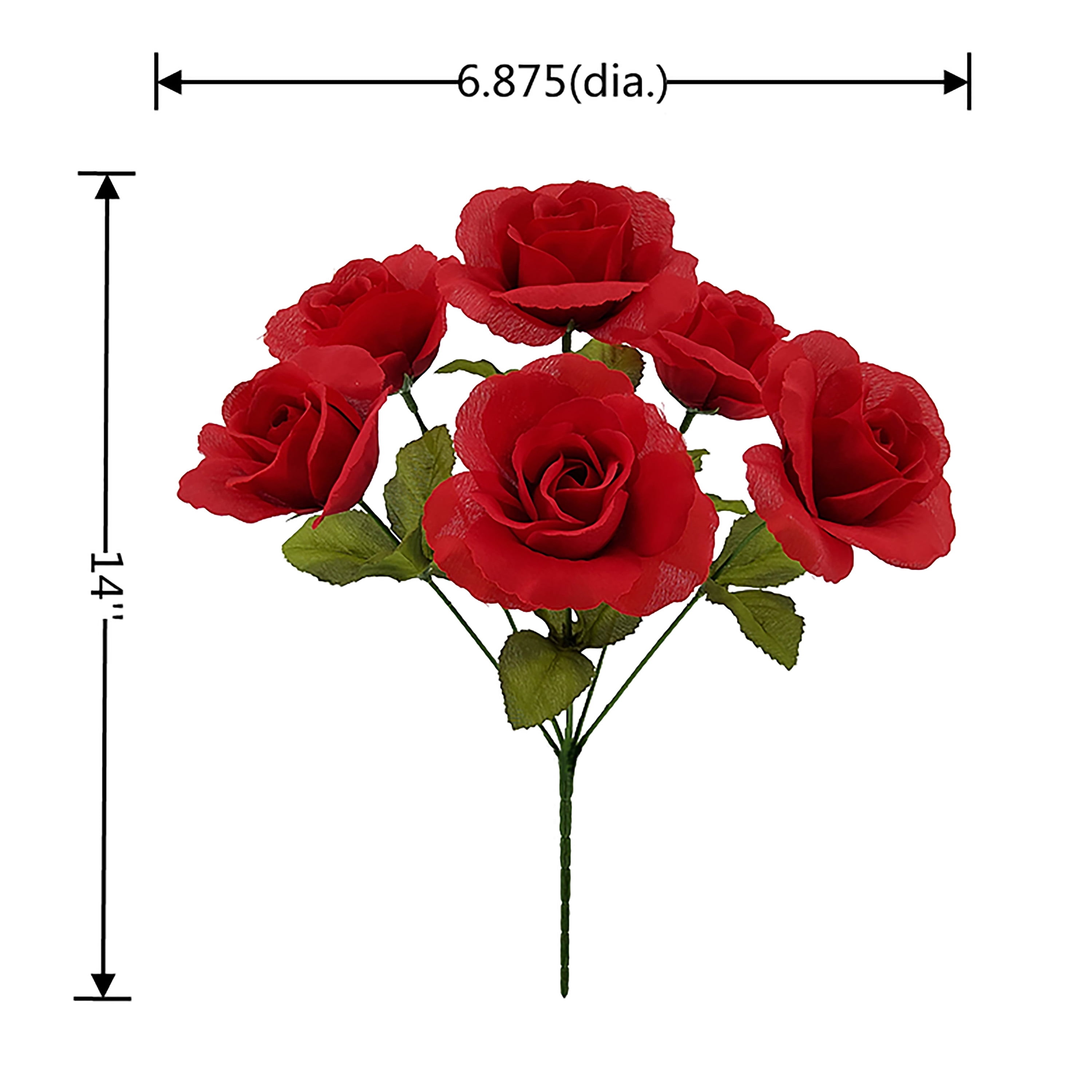 Mainstays 14"  Artificial Flower Pick, Rose, Red. Indoor Use