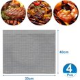 thumbnail image 2 of Set of 4 Pieces Barbecue Grill, Barbecue Net Reusable and Cuttable Cooking Mat Non-Stick Grill for Yogurt Makers Barbecue Oven Cooking - 40x33cm, 2 of 5