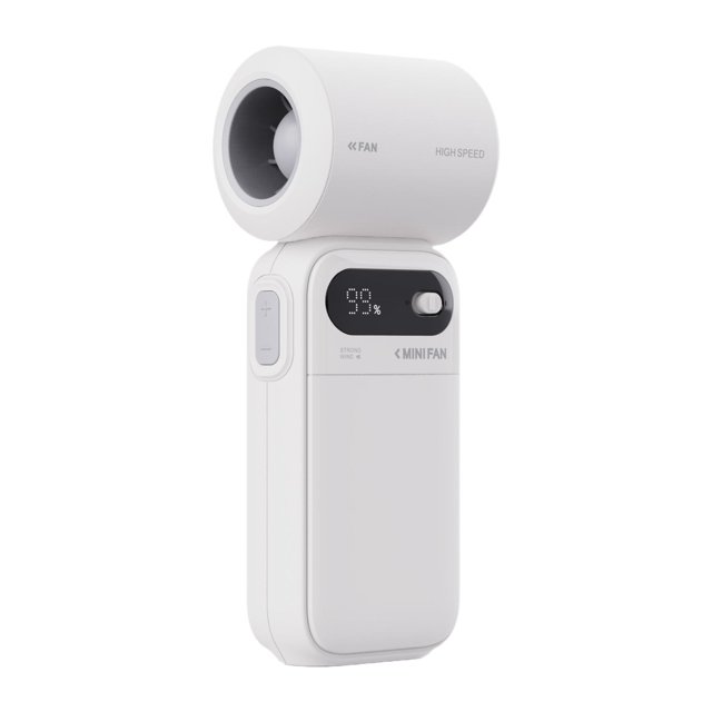 Ventilador portátil de bolsillo, 4 velocidades, ajustable, mini ventilador, recargable. Blanco