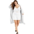 thumbnail image 1 of I-N-C Womens Fuzzy Hooded Cardigan Sweater white M, 1 of 1