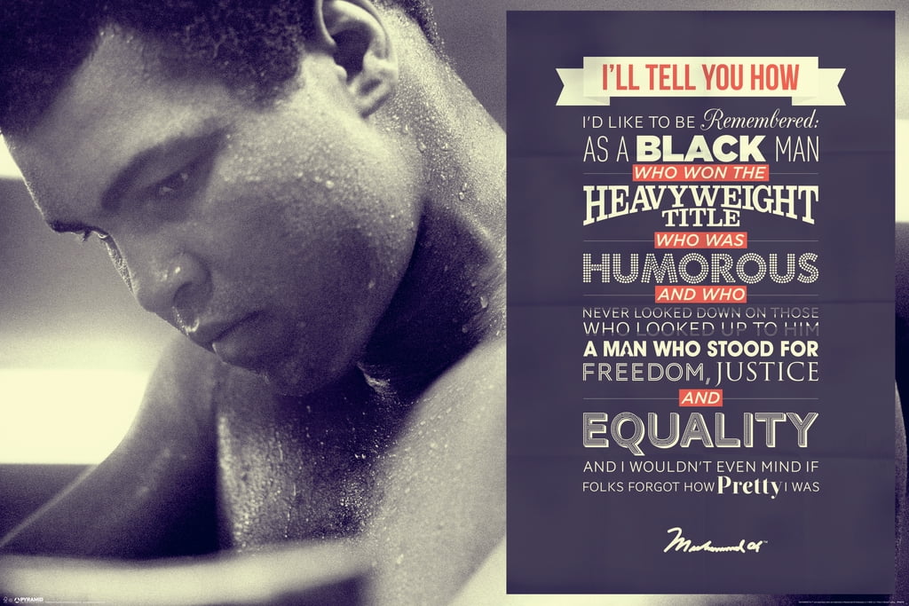 Ali Punchbag Dont Quit Quote Motivational Boxer Boxing Sports Poster 24x36