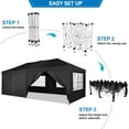 thumbnail image 5 of HOTEEL 10x20 Pop up Canopy Tent, Waterproof Commercial Tent with 6 Removable Sidewalls, Outdoor Sun Shelter Gazebo for Parties, Wedding, Camping, Courtyard ,Black, 5 of 10