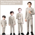 thumbnail image 2 of Boys Suit Slim Fit 5 Piece for Kids Toddler Suit Wedding Outfit for Teenage Boys Formal Tuxedo Set, 2 of 11