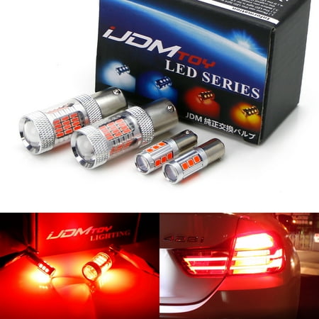 

iJDMTOY (2) CANbus Brilliant Red H21W & 7506 LED Replacement Bulbs Compatible With 2014-2017 F32/F33/F82 4 Series Rear Turn Signal & Brake Lights Combo