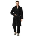 thumbnail image 7 of Matching Couples Pajamas Unisex Soft Plush Robe Cozy Warm Bathrobe Fuzzy Female Long Spa Robe Sleepwear Long Sleeve Loungewear with Pockets 2 Piece Black XXXL, 7 of 7