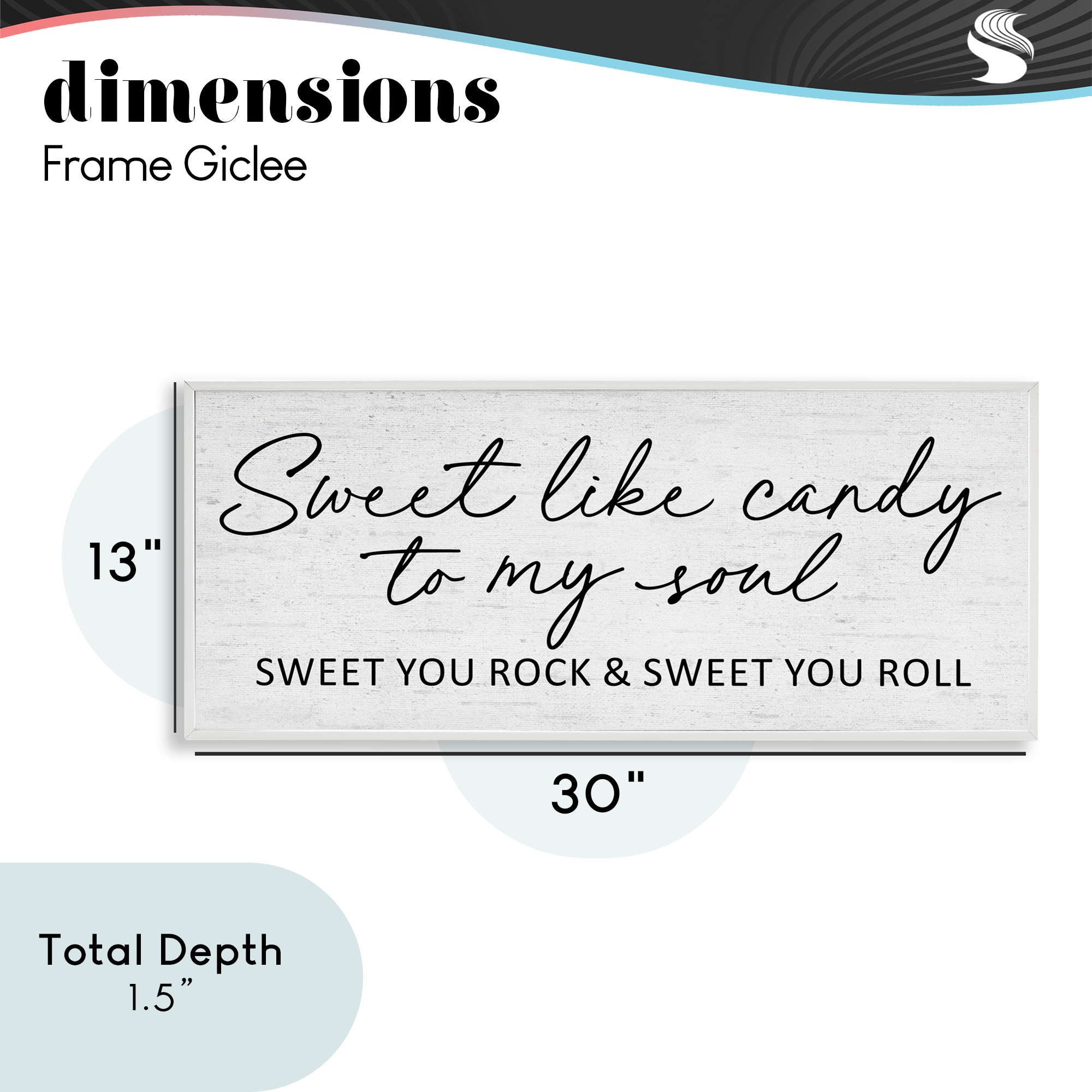Sweet Like Candy Song Lyrics White Framed Giclee Art, design by Lettered and Lined