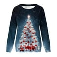 thumbnail image 5 of Levmjia Christmas Sweater for Women Crewneck Sweatshirt Women's Christmas Trendy Printed Round Neck Long Sleeved Top Loose Fitting Sweater, 5 of 5
