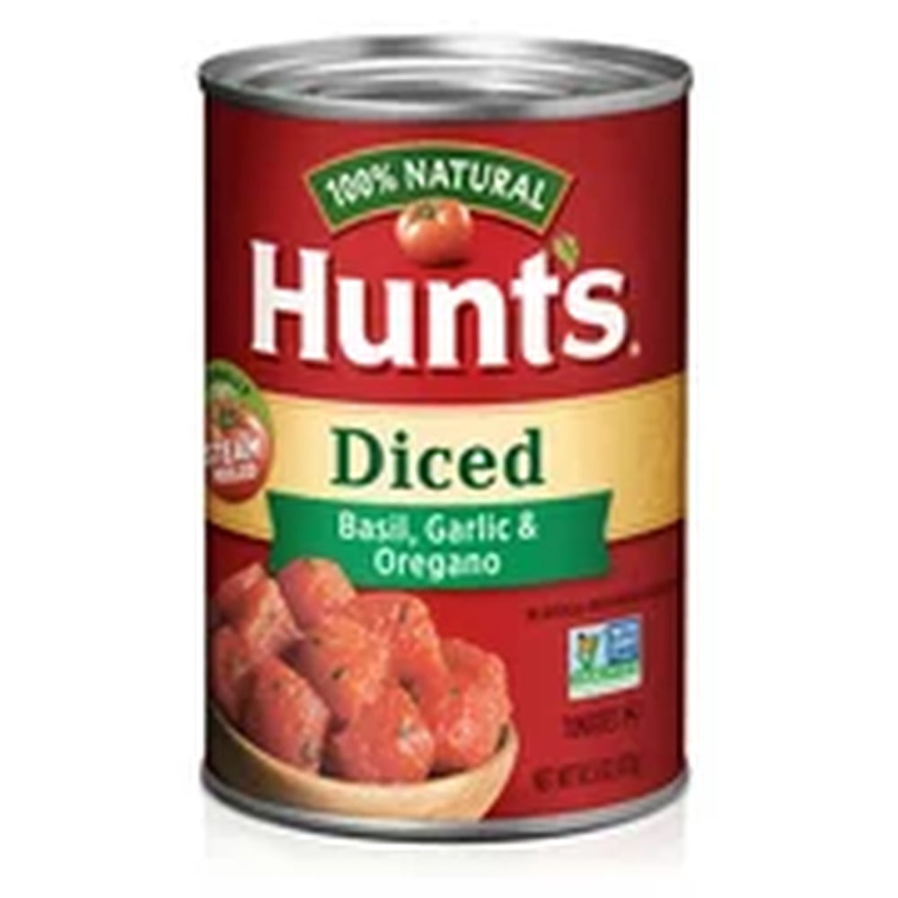 Hunt's Diced Tomatoes with Basil, Garlic & Oregano, 14.5 oz (Pack of 24)