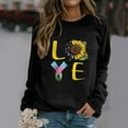 thumbnail image 2 of Moda mujer casual manga larga o-cuello impreso damas sudaderas tops Pompotops gfhjh1125, 2 of 6