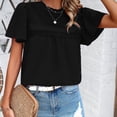 thumbnail image 5 of Pretty Comy Women's Temperament Solid Color Short-sleeved Parquet Top, 5 of 9
