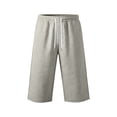 thumbnail image 4 of Men's Big & Tall Basketball Capri Pants Below Knee 3/4 Pants 13 inch Loose Fit Elastic Waist Summer Casual Baggy Sweat Shorts with Pockets Streetwear Size 3XL Gray, 4 of 9