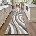 thumbnail image 3 of Runner Rugs for Hallway, Yamaziot 2'x8' Abstract Rug Carpet, Washable Non Slip Floor Mat for Kitchen Laundry Room Entryway, Modern Gray, 3 of 9