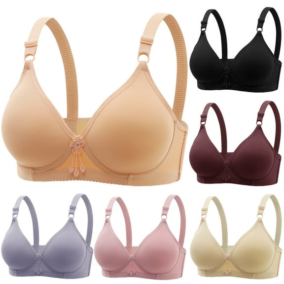 Women's Bra Plus Size Soild Wire Free Bra Everyday Underwear Soft Versatile Simplicity Underwear Bras