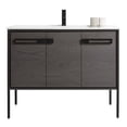 thumbnail image 2 of Fine Fixtures  Oakville Bathroom Vanity  with White Ceramic Sink Black Coal Oak - Black Hardware 42 Inch, 2 of 8