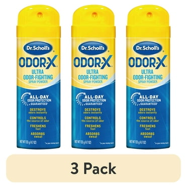 (3 pack) Dr. Scholl’s Odor-X Odor-Fighting Spray Powder, Unscented, 4.7oz