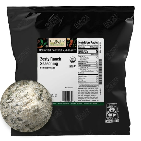 Frontier Co-op Certified Organic Zesty Ranch Seasoning, 16 oz