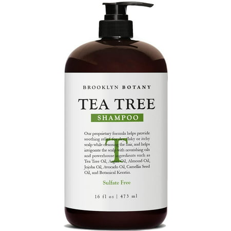 Brooklyn Botany - Tea Tree Oil Shampoo For Dry Itchy & Flaky Scalp - Sulfate Free Hair Cleanser - 16
