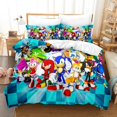 thumbnail image 3 of Juegos de cama tamaño king de Sonic The Hedgehog, funda de edredón con estampado 3D de dibujos animados de anime y funda de almohada, funda de edredón para dormitorio, juego de cama, 3 of 5