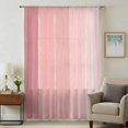 thumbnail image 3 of Pink Ombre Wood Sheer Curtains 72 Inch Length, Light Filtering Voile Curtain Panel, Farmhouse Vintage Gradient Wooden Rod Pocket Drapes Window Treatments for Living Room Bedroom 52"x72", 3 of 9