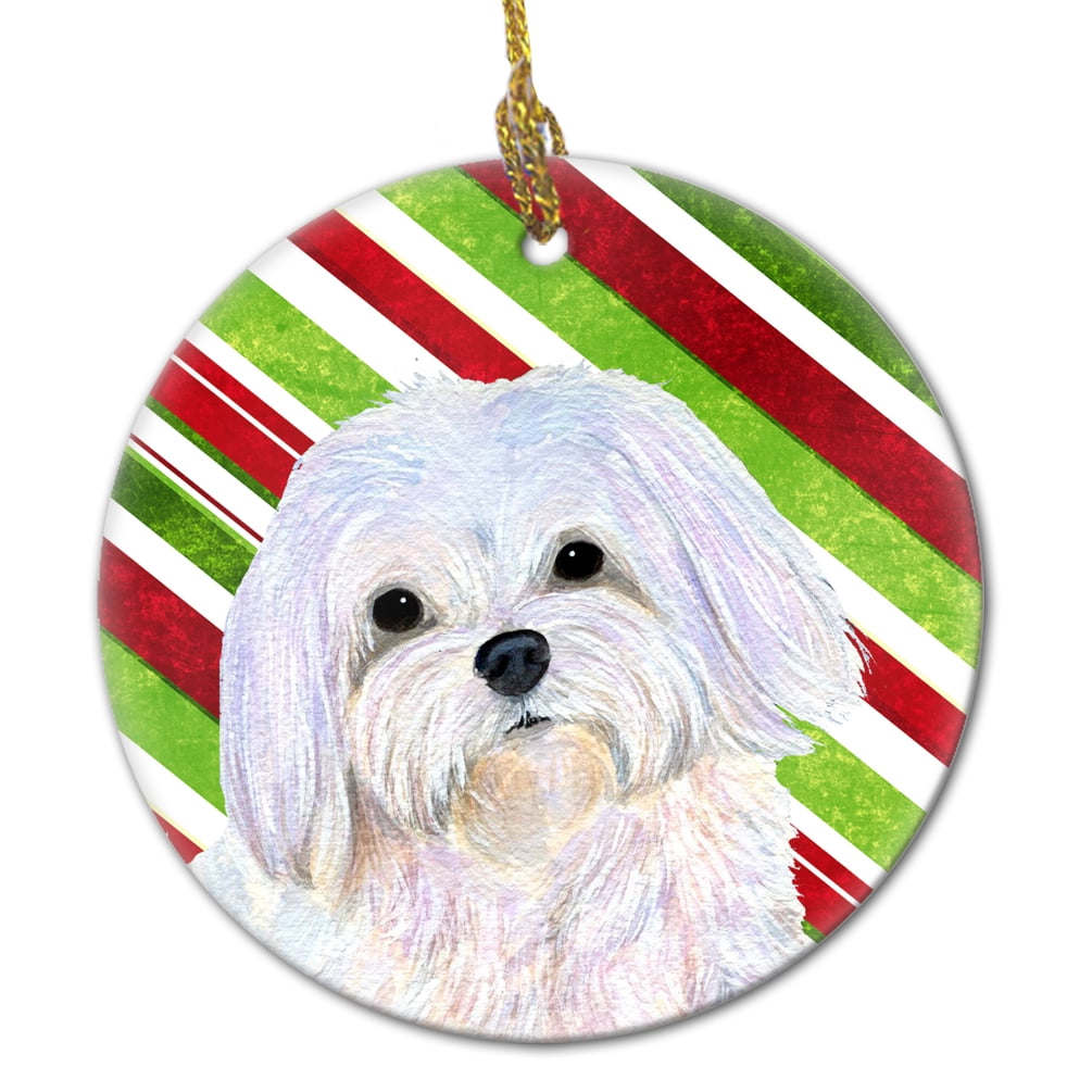 Maltese Candy Cane Holiday Christmas Ceramic Ornament SS4551 Walmart