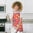 thumbnail image 4 of Colorful Dinosaur Red Pattern Kids Aprons for Girls and Boys,Adjustable Neck Strap Toddler Aprons for Kids Cooking Baking, 4 of 6
