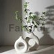 thumbnail image 2 of For Pure Plastic Vase Imitation Ceramic Decoration Small Medium White, 2 of 4