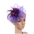 thumbnail image 1 of Yaman Visor hats for Women Fashion Wedding Mesh Hat Fascinator Penny Ribbons And Feathers Party Polyester, 1 of 2