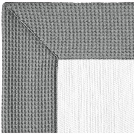 Agm Home Store Dwba Absorbent 100 Cotton Bath Mat Gray Border With White Large Walmart Canada
