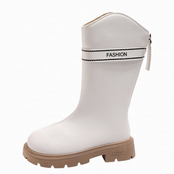 UngA Girls Knee High Boots Zipper Winter Boots Tall Riding Boots for Girls (Toddler/Little Kid/Big Kid),Size 3.5