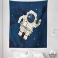 thumbnail image 1 of Astronaut Tapestry, Illustration of a Single Man in Space Costume Exploring Waving, Fabric Wall Hanging Decor for Bedroom Living Room Dorm, 5 Sizes, Dark Blue Grey Yellow, by Ambesonne, 1 of 1
