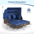 thumbnail image 3 of Costway Outdoor Rattan Double Daybed with  Retractable Canopy & Seat Back Cushions, 3 of 10