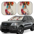 thumbnail image 1 of Fotbe Colorful Dachshund Art 2-Piece Car Windshield Sun Shade | Sun Blocker for Car Windshield | Foldable Automotive Interior Accessories for Sun Protection-Large, 1 of 6