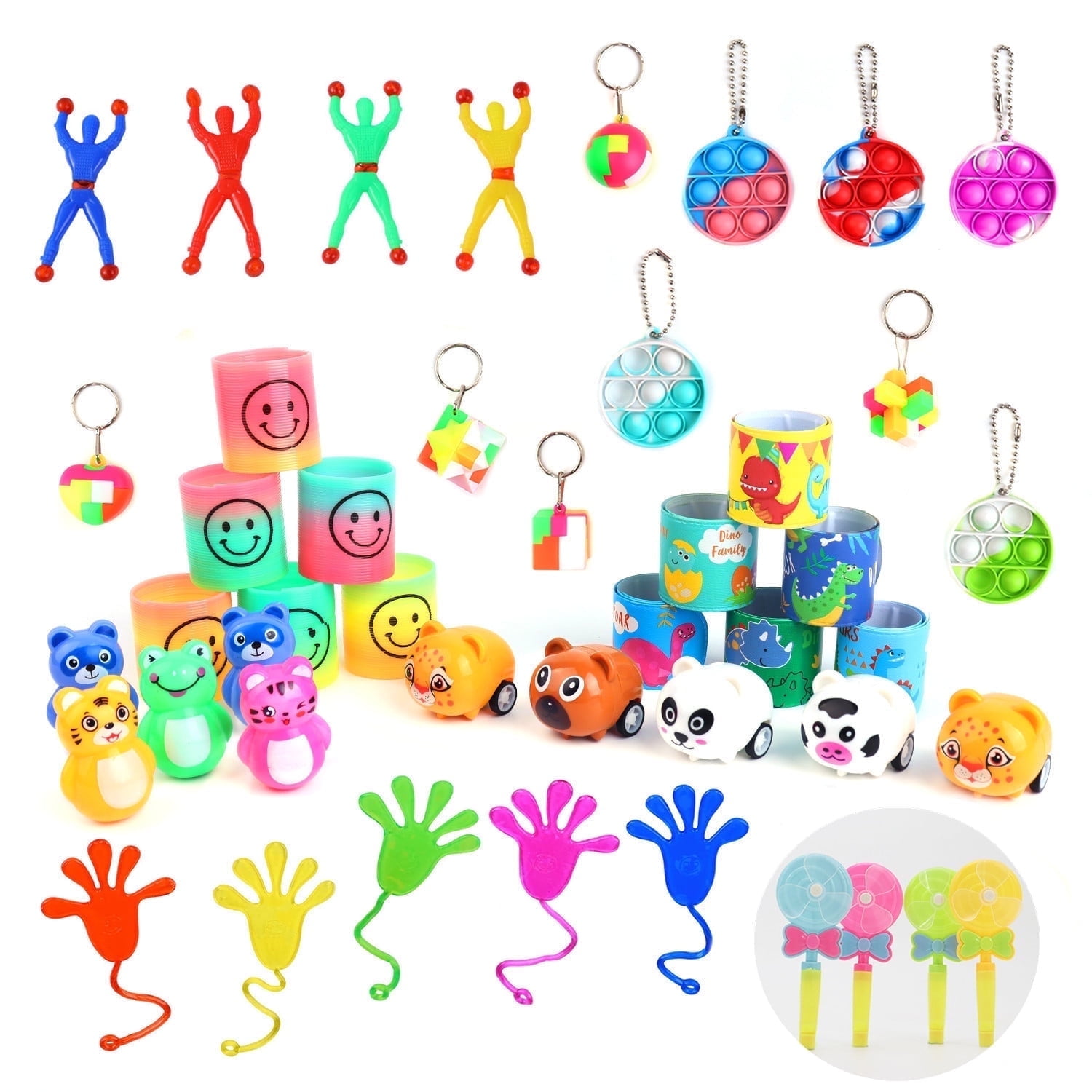 45 Pcs Party Favors Carnival Treasure Box Toys Classroom Prizes Small Mini Bulk Christmas Gifts Toys Pinata Easter Basket Stuffers for Kids Boys Girls 4-8 8-12 3-5