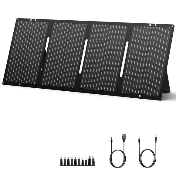 Panel solar portátil ZeroKor de 60 W, salida USB DC plegable