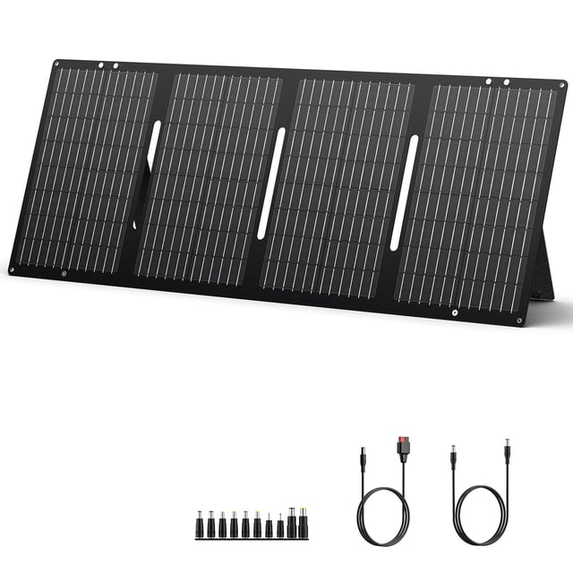 Panel solar portátil ZeroKor de 60 W, salida USB DC plegable