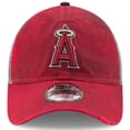 thumbnail image 2 of Men's New Era Red Los Angeles Angels Team Rustic 9TWENTY Trucker Adjustable Hat, 2 of 5